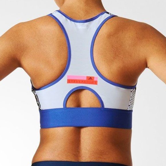 Adidas adidas STELLASPORT Printed Bra - Blue/Black - Picture 3 of 4
